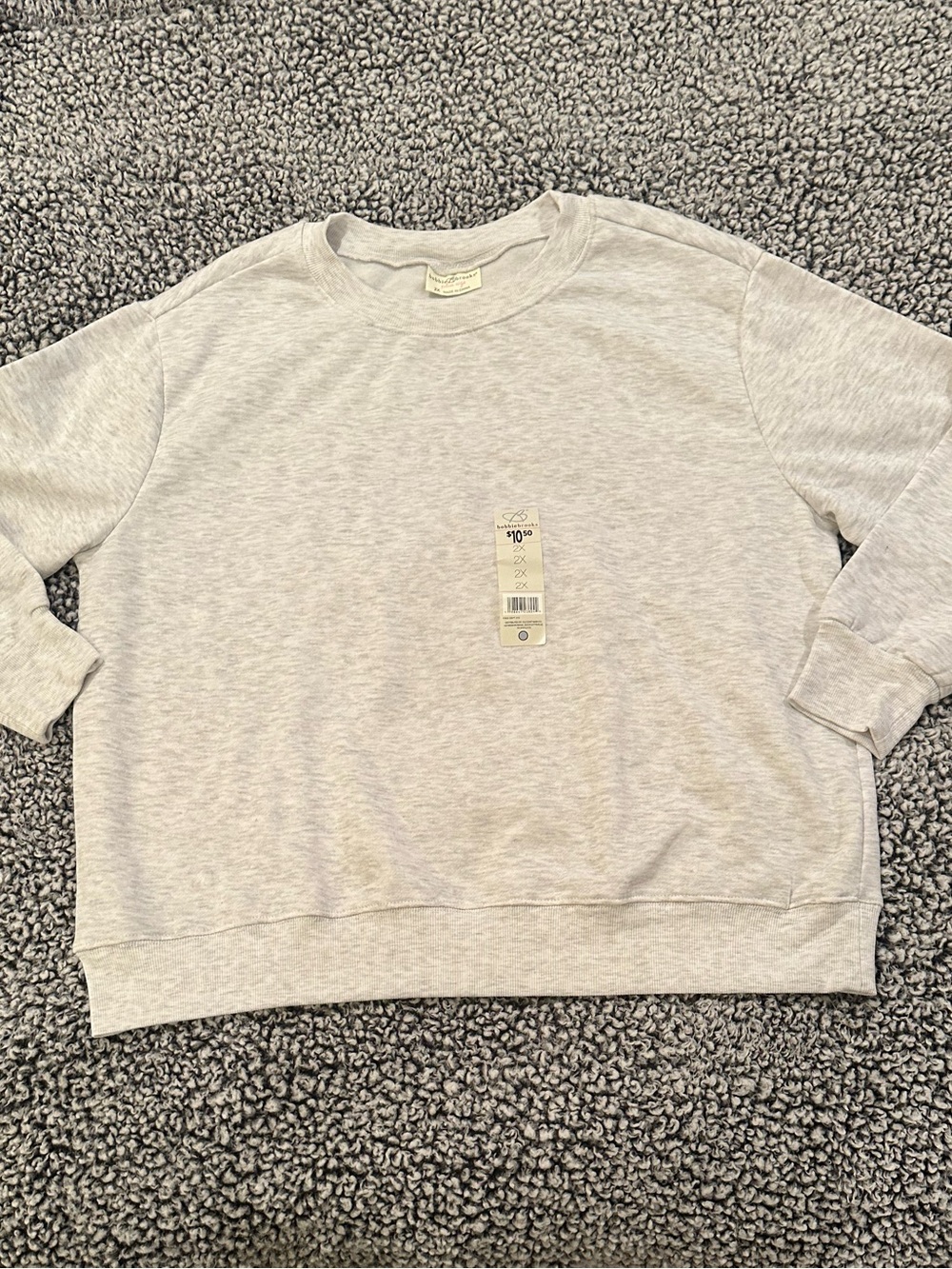 💥 $5 if bundled - 2X Heather Light Gray Crewneck Sweatshirt NWT